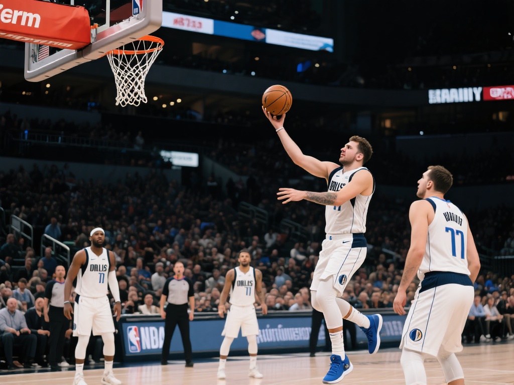 东契奇妙传快攻 助攻詹姆斯霸气战斧劈扣